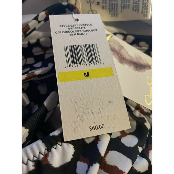 Jessica Simpson LEOPARD Cool Cats V-Wire Tankini Swim Top, Medium NWT Bl… - Picture 2 of 4